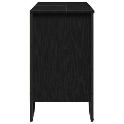Bathroom Sink Cabinet Black Oak 91 x 35 x 60 cm Engineered wood