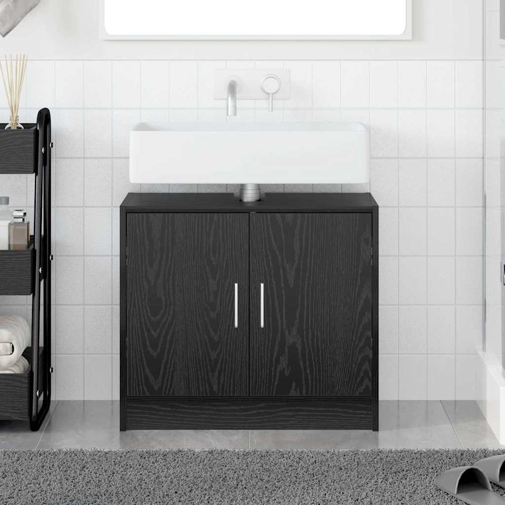 Bathroom Cabinet Black Oak 63 x 29 x 55 cm Engineered wood