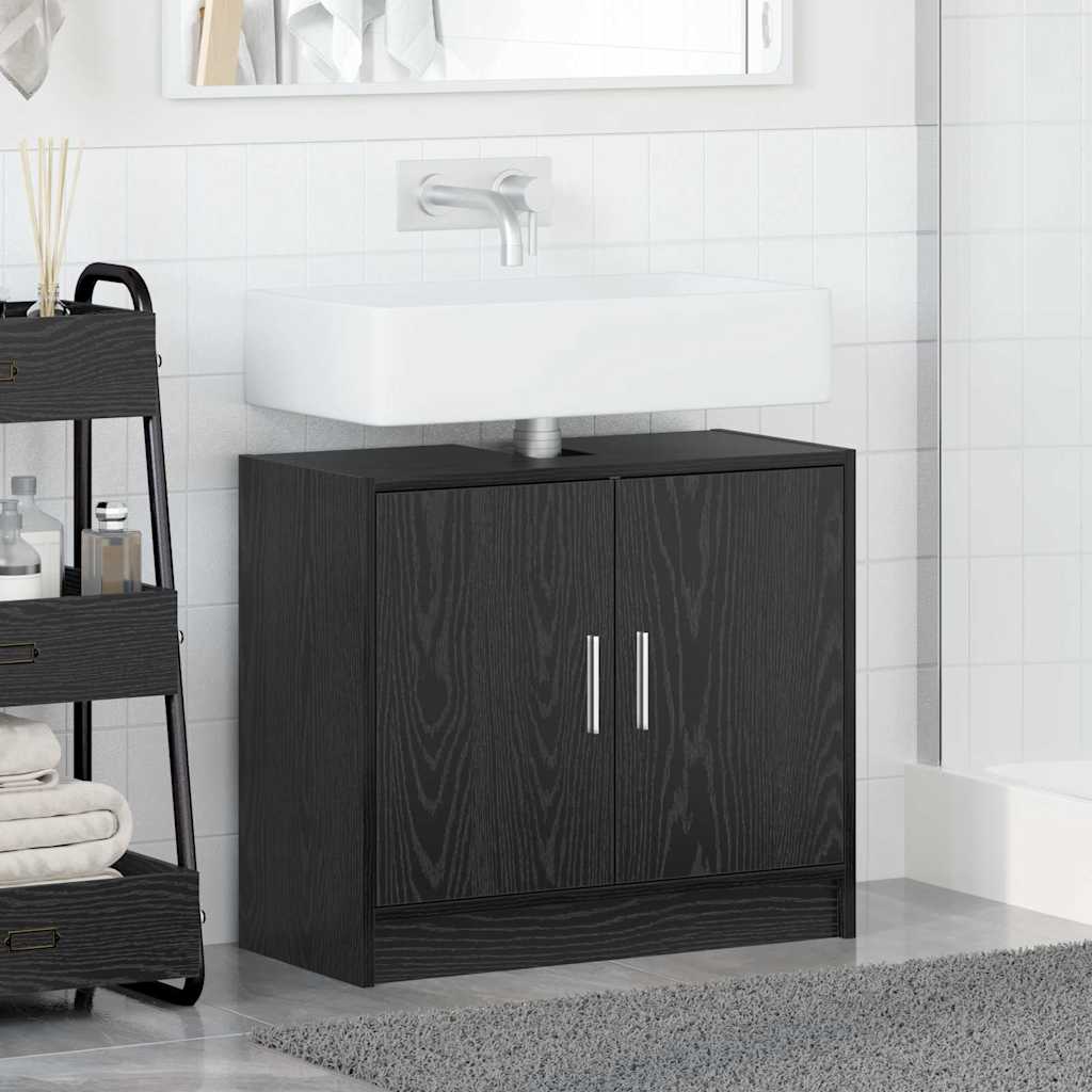 Bathroom Cabinet Black Oak 63 x 29 x 55 cm Engineered wood