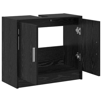 Bathroom Cabinet Black Oak 63 x 29 x 55 cm Engineered wood
