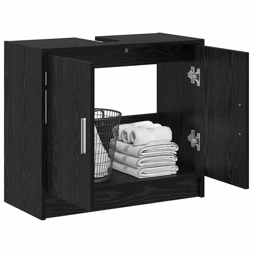Bathroom Cabinet Black Oak 63 x 29 x 55 cm Engineered wood