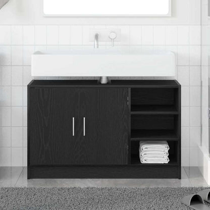 Bathroom Cabinet Black Oak 90 x 29 x 55 cm Engineered wood