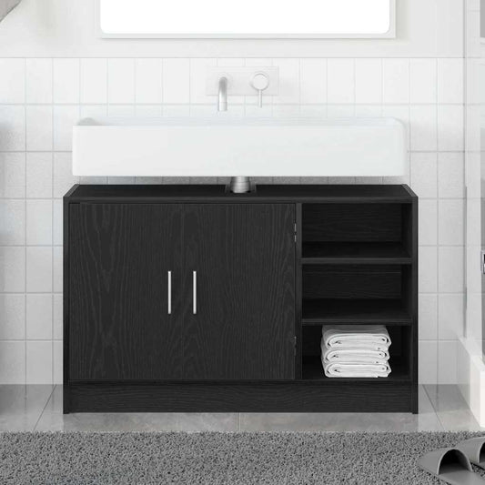 Bathroom Cabinet Black Oak 90 x 29 x 55 cm Engineered wood
