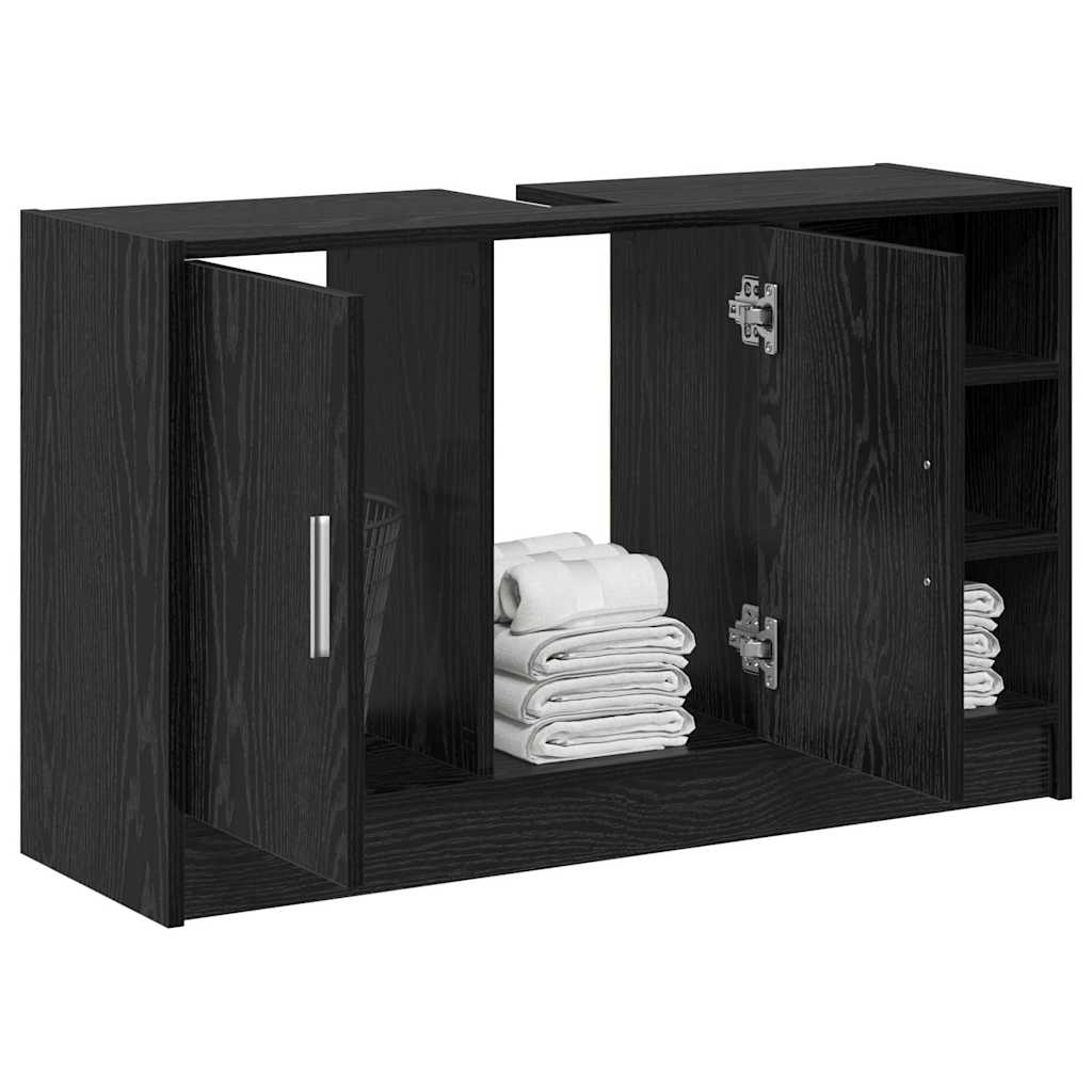 Bathroom Cabinet Black Oak 90 x 29 x 55 cm Engineered wood