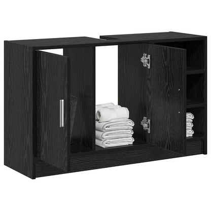 Bathroom Cabinet Black Oak 90 x 29 x 55 cm Engineered wood