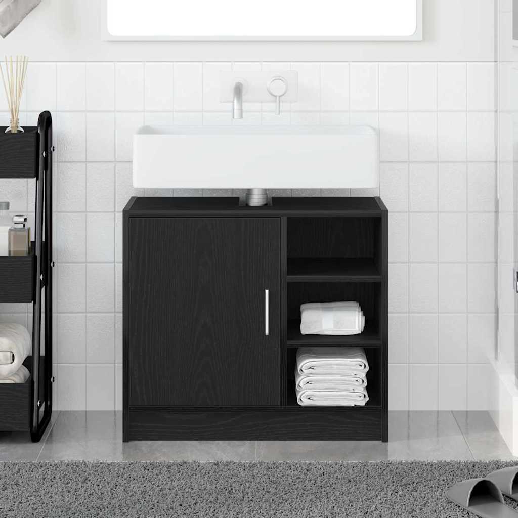 Bathroom Cabinet Black Oak 63 x 29 x 55 cm Engineered wood