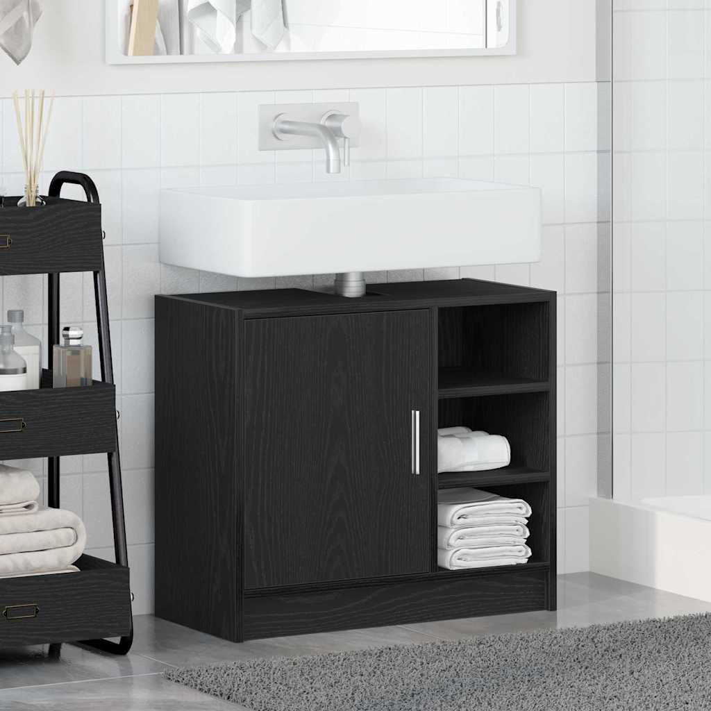 Bathroom Cabinet Black Oak 63 x 29 x 55 cm Engineered wood
