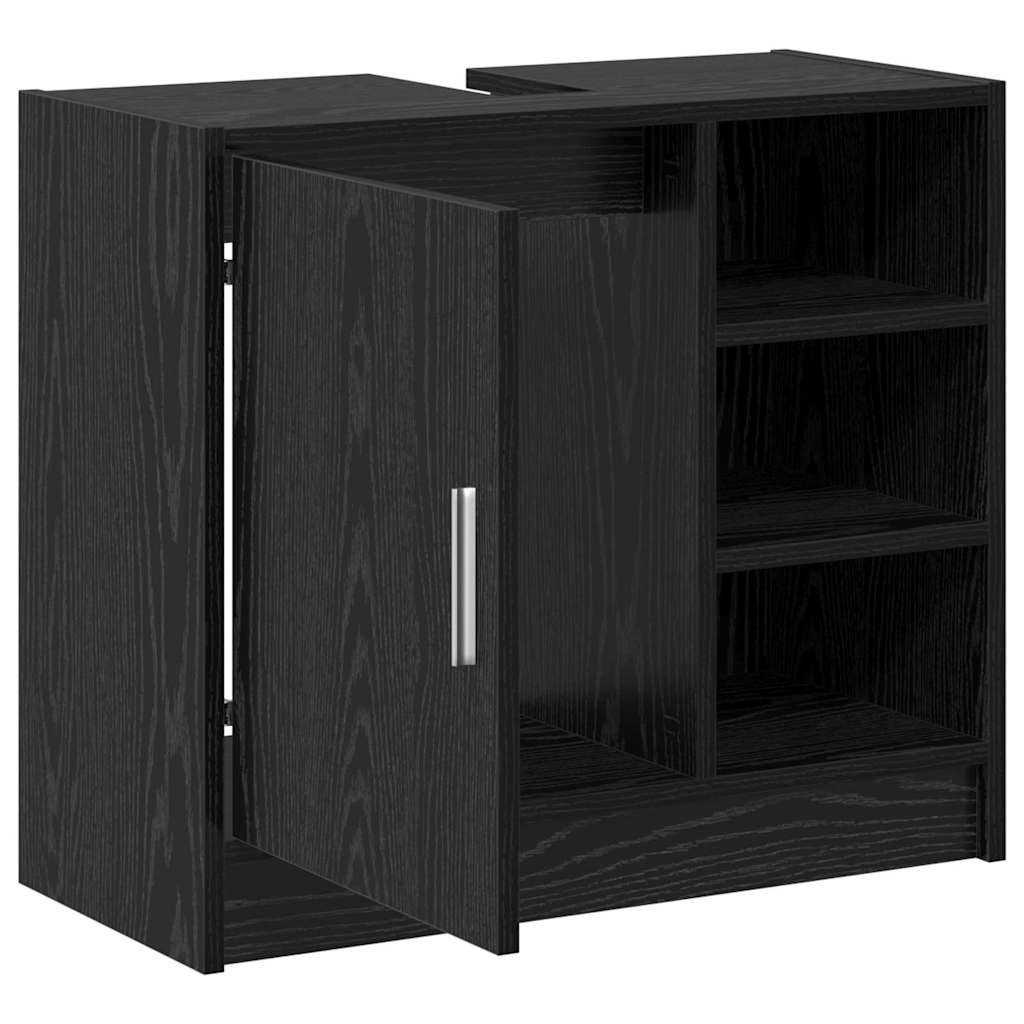 Bathroom Cabinet Black Oak 63 x 29 x 55 cm Engineered wood