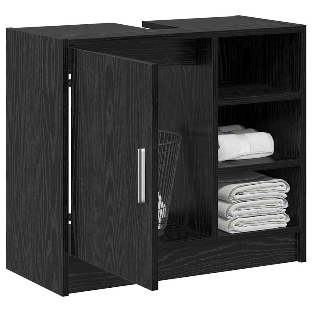 Bathroom Cabinet Black Oak 63 x 29 x 55 cm Engineered wood