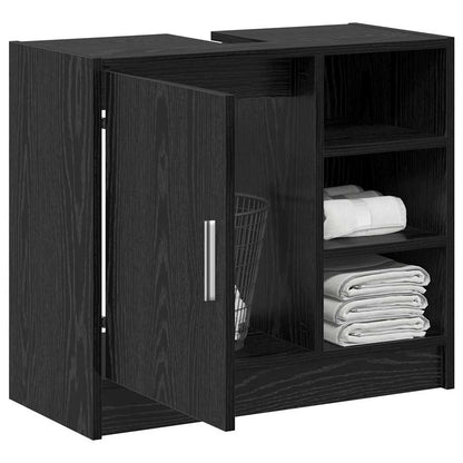 Bathroom Cabinet Black Oak 63 x 29 x 55 cm Engineered wood
