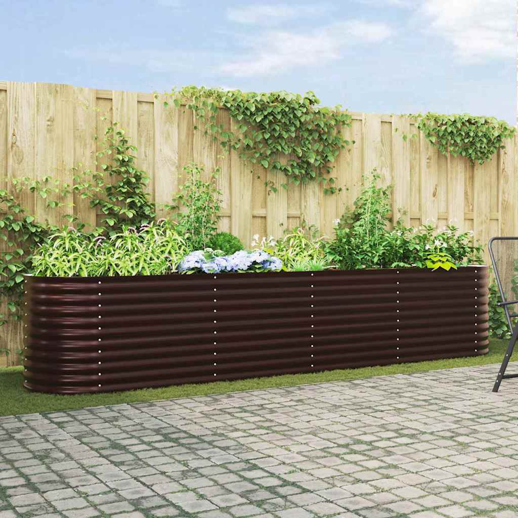 Garden Raised Bed Brown 400 x 80 x 81 cm Steel