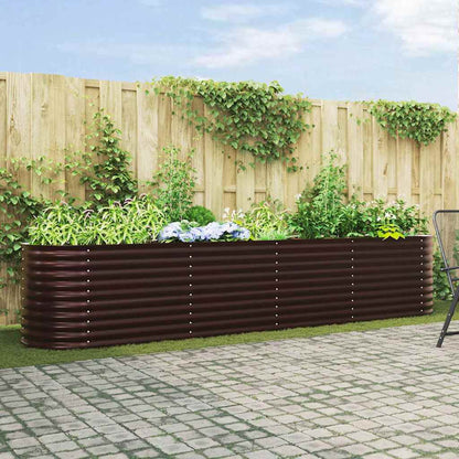Garden Raised Bed Brown 400 x 80 x 81 cm Steel