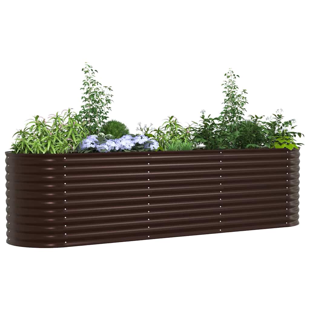 Garden Raised Bed Brown 320 x 80 x 81 cm Steel