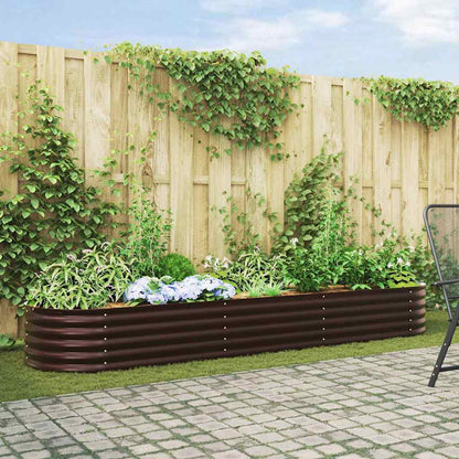 Garden Raised Bed Brown 320 x 80 x 44 cm Steel