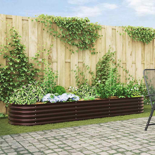 Garden Raised Bed Brown 320 x 80 x 44 cm Steel