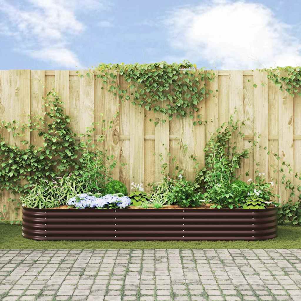 Garden Raised Bed Brown 320 x 80 x 44 cm Steel