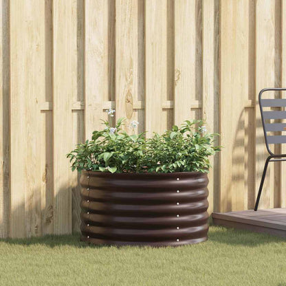 Garden Raised Bed Brown 80 x 80 x 44 cm Steel