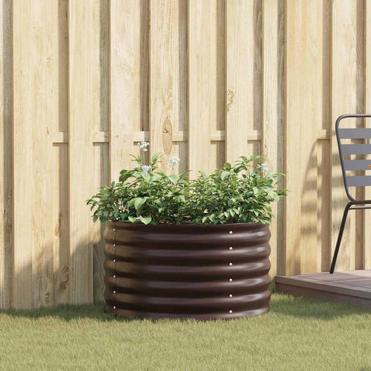 Garden Raised Bed Brown 80 x 80 x 44 cm Steel