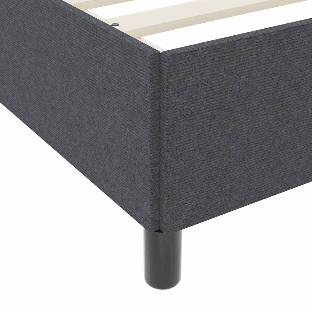 Bed Frame Dark grey 100 x 200 cm Corduroy fabric