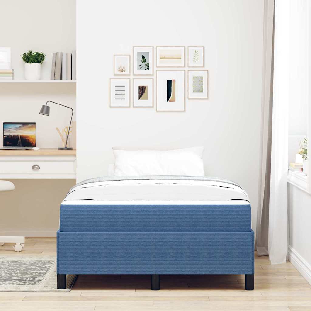 Bed Frame Blue 120 x 200 cm Corduroy fabric