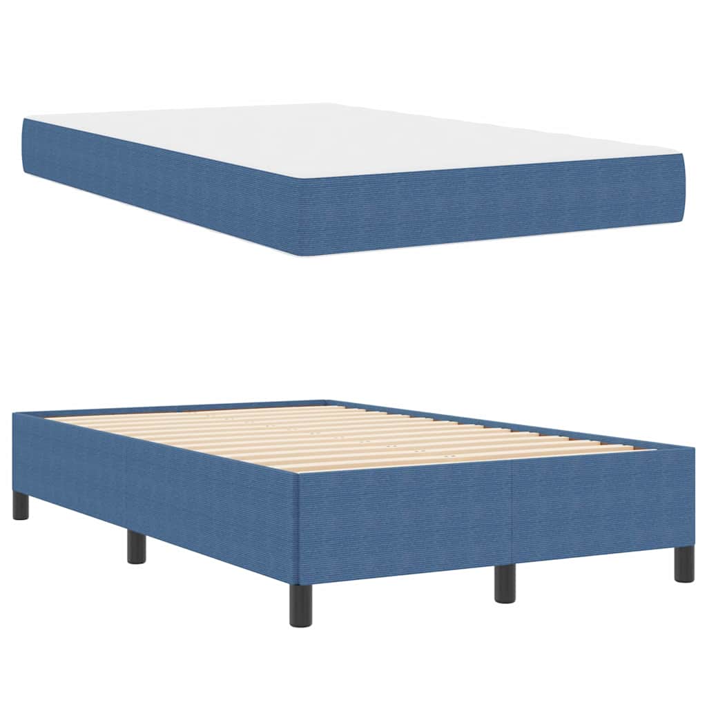 Bed Frame Blue 120 x 200 cm Corduroy fabric