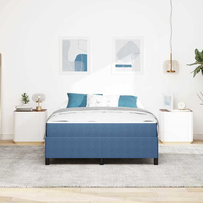 Bed Frame Blue 140 x 190 cm Corduroy fabric