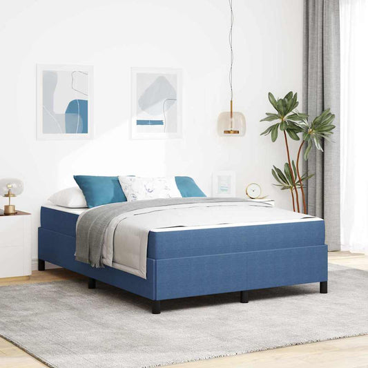 Bed Frame Blue 140 x 200 cm Corduroy fabric