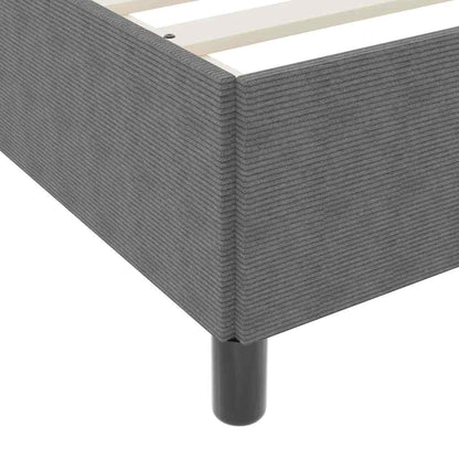 Bed Frame Light grey 200 x 200 cm Corduroy fabric