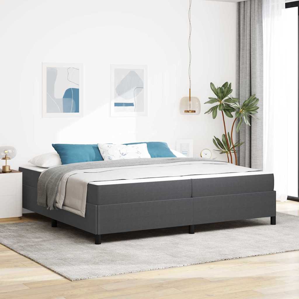 Bed Frame Dark grey 200 x 200 cm Corduroy fabric