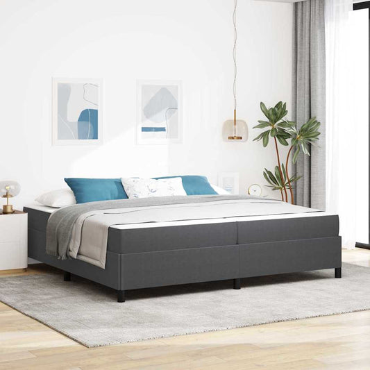 Bed Frame Dark grey 200 x 200 cm Corduroy fabric