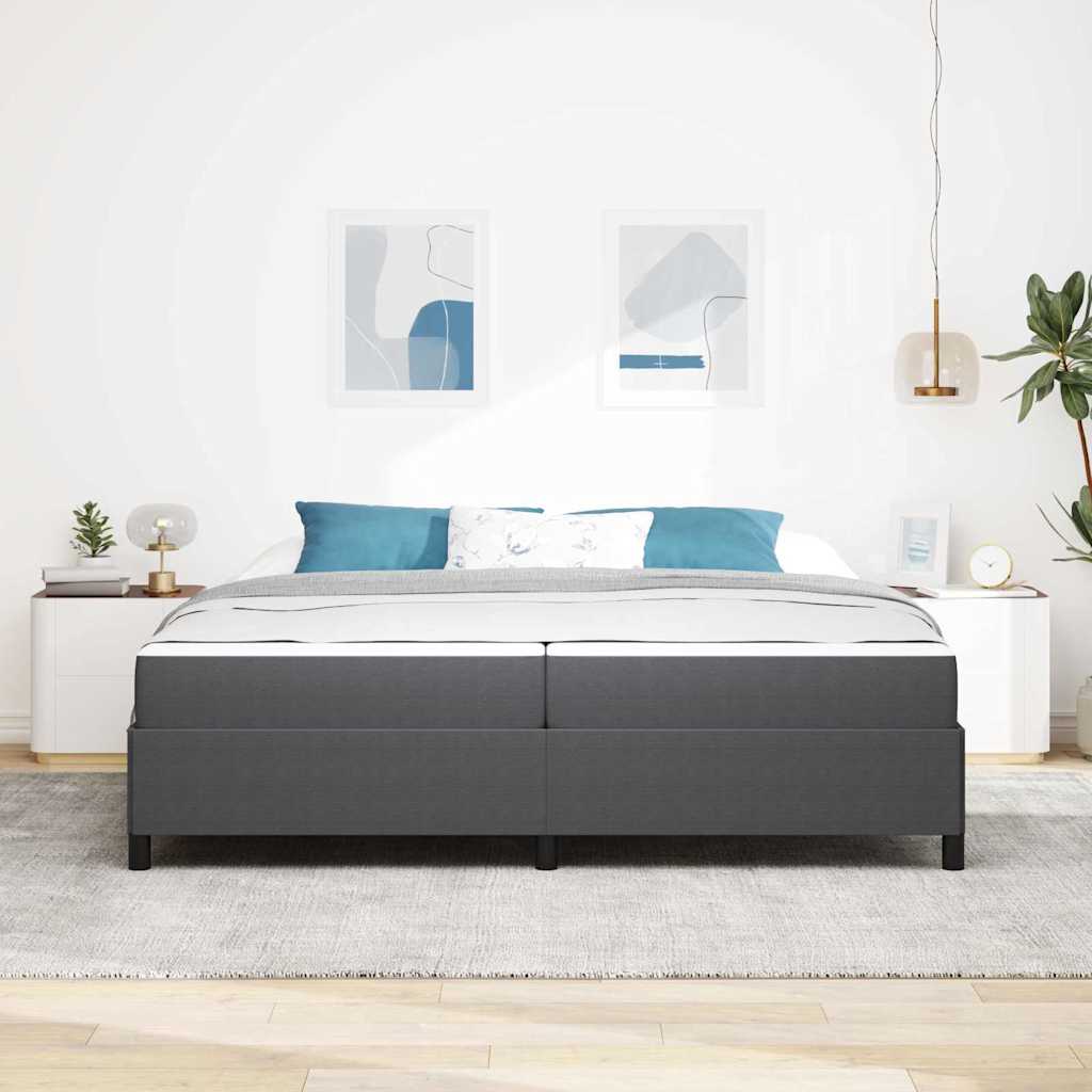 Bed Frame Dark grey 200 x 200 cm Corduroy fabric