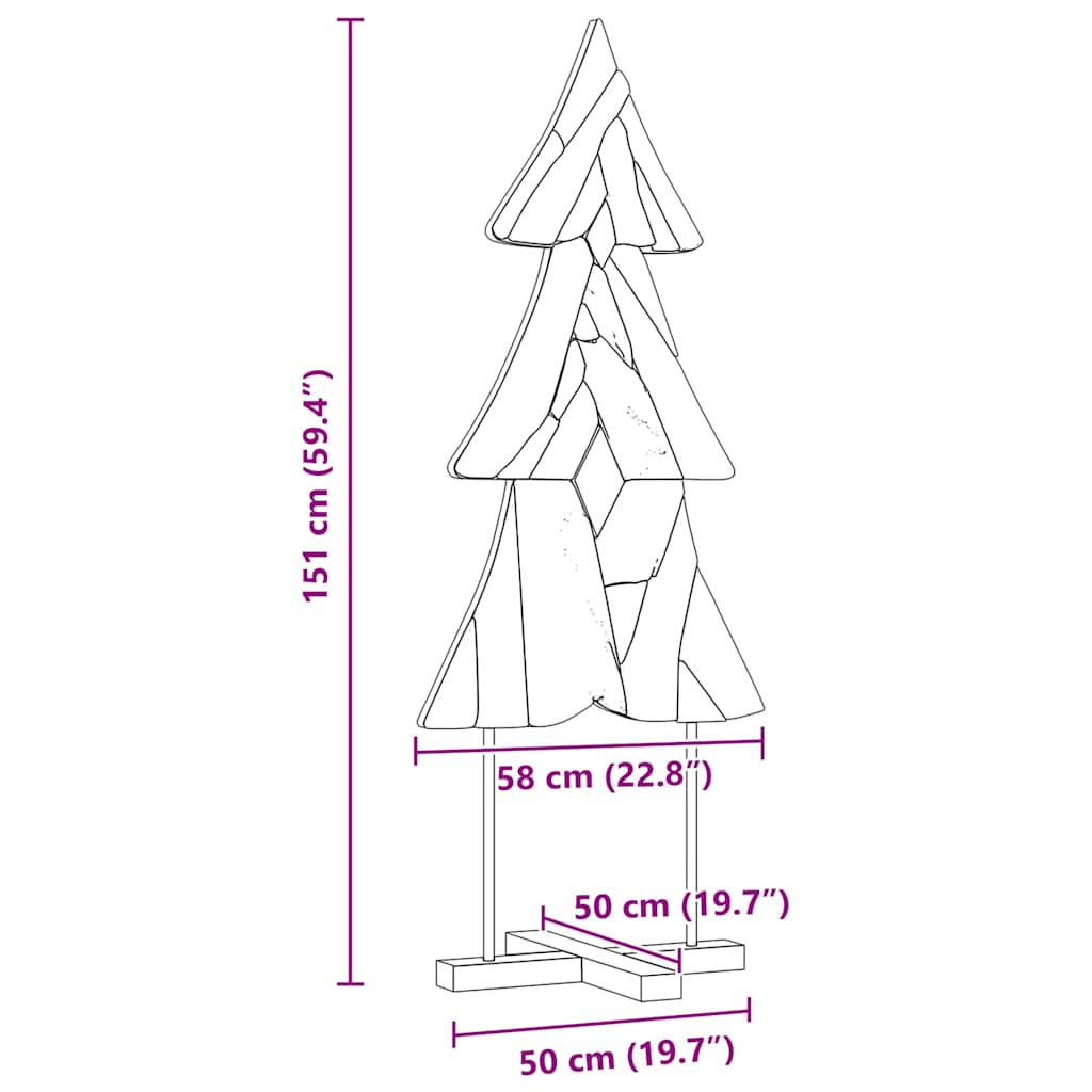 Christmas Tree with Stand Brown 150 cm Solid teak wood