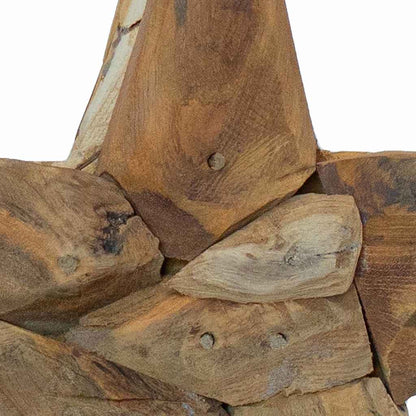 Christmas Star Brown 30 x 5 x 45 cm Solid Teak Wood