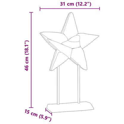 Christmas Star Brown 30 x 5 x 45 cm Solid Teak Wood