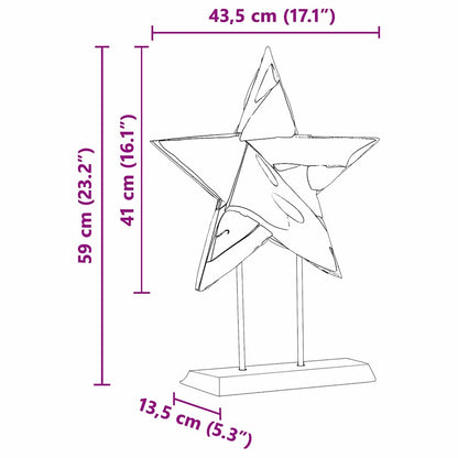 Christmas Star Brown 45 x 5 x 60 cm Solid Teak Wood