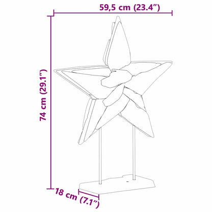 Christmas Star Brown 60 x 5 x 75 cm Solid Teak Wood