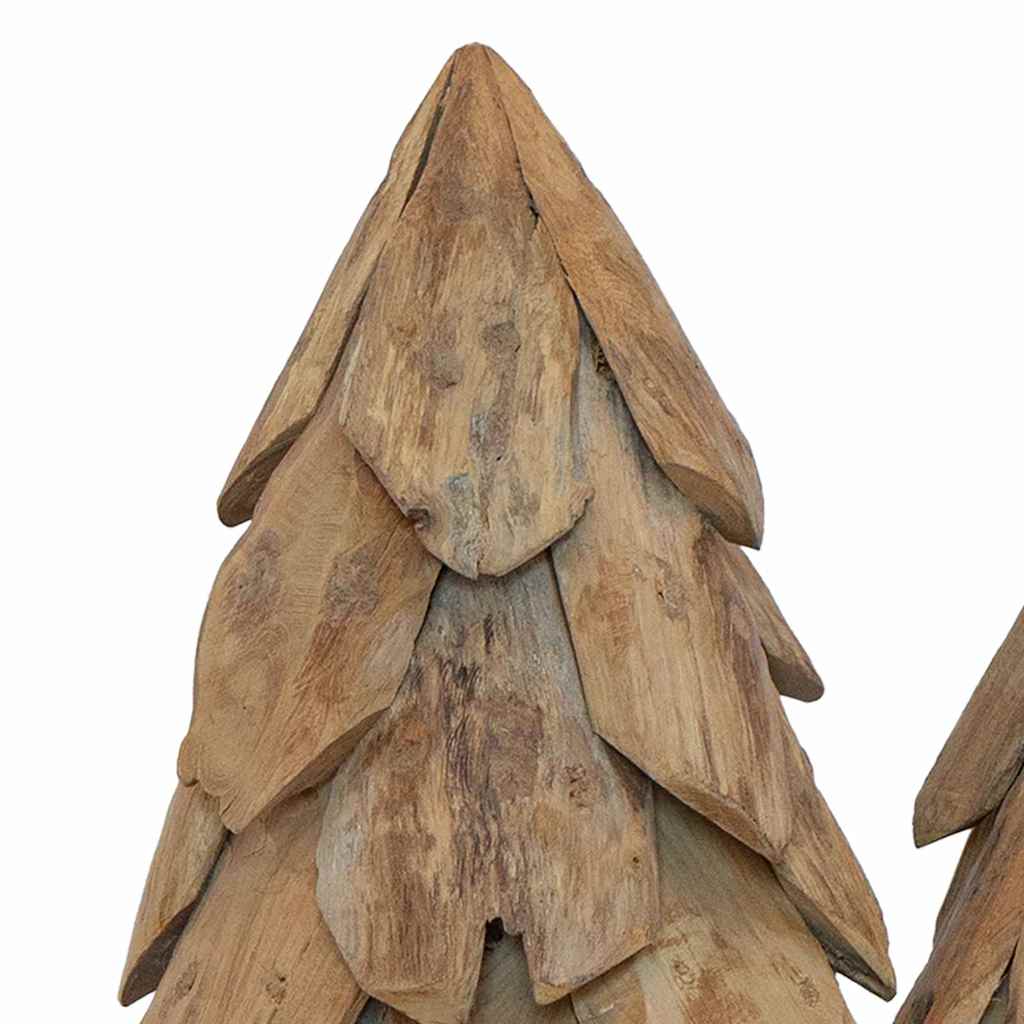 Christmas Tree with Stand 3 pcs Brown Solid teak wood