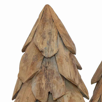 Christmas Tree with Stand 3 pcs Brown Solid teak wood