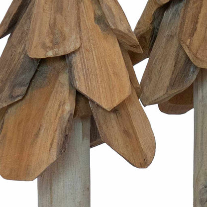 Christmas Tree with Stand 3 pcs Brown Solid teak wood