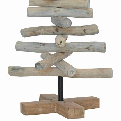 Christmas Tree with Stand Brown 60 cm Solid teak wood