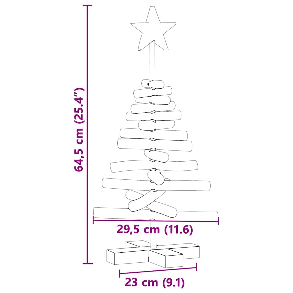 Christmas Tree with Stand Brown 60 cm Solid teak wood