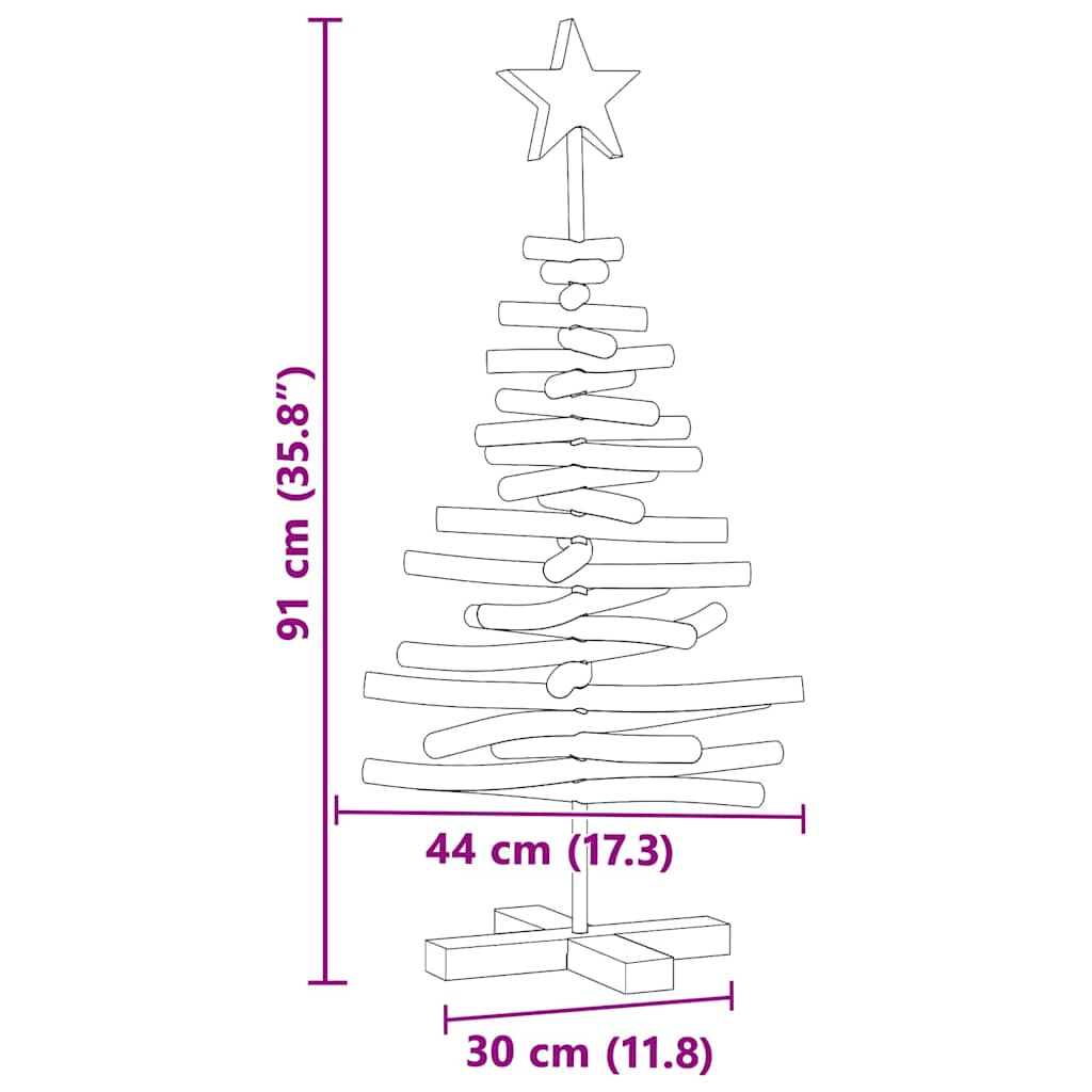 Christmas Tree with Stand Brown 90 cm Solid teak wood