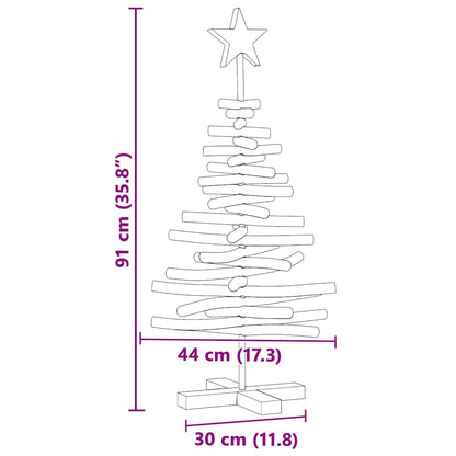 Christmas Tree with Stand Brown 90 cm Solid teak wood