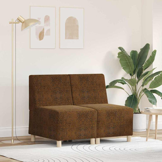 Sofa Chair 2 pcs Brown 55 x 74 x 82 cm Faux suede leather