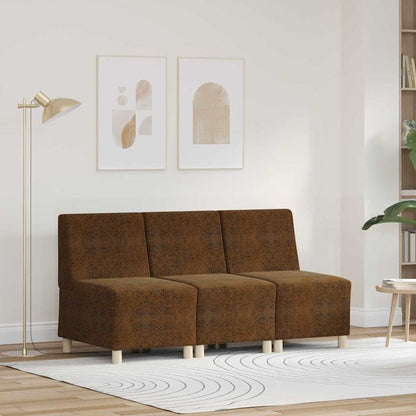 Sofa Chair 3 pcs Brown 55 x 74 x 82 cm Faux suede leather