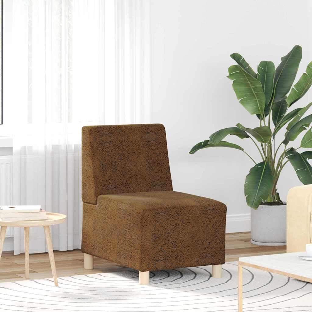 Sofa Chair 3 pcs Brown 55 x 74 x 82 cm Faux suede leather