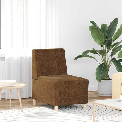 Sofa Chair 3 pcs Brown 55 x 74 x 82 cm Faux suede leather