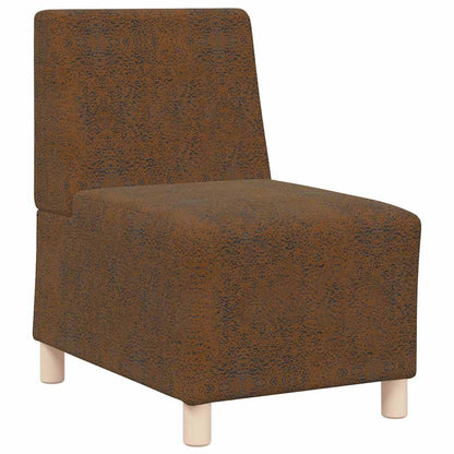 Sofa Chair 3 pcs Brown 55 x 74 x 82 cm Faux suede leather