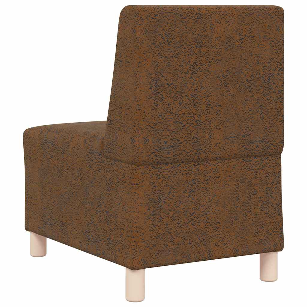 Sofa Chair 3 pcs Brown 55 x 74 x 82 cm Faux suede leather