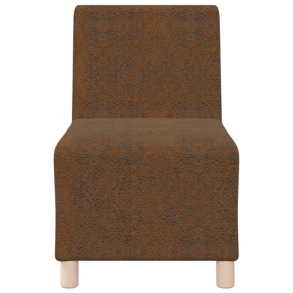 Sofa Chair 3 pcs Brown 55 x 74 x 82 cm Faux suede leather